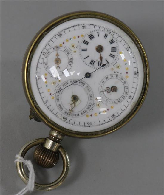 A Russian bulls-eye calendar desk timepiece